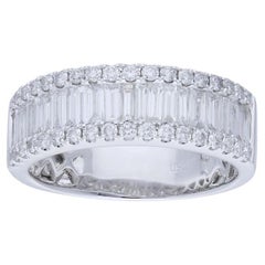 Bague en or blanc 14K 1981 Classic Collection avec diamants de 0,1,5 carat