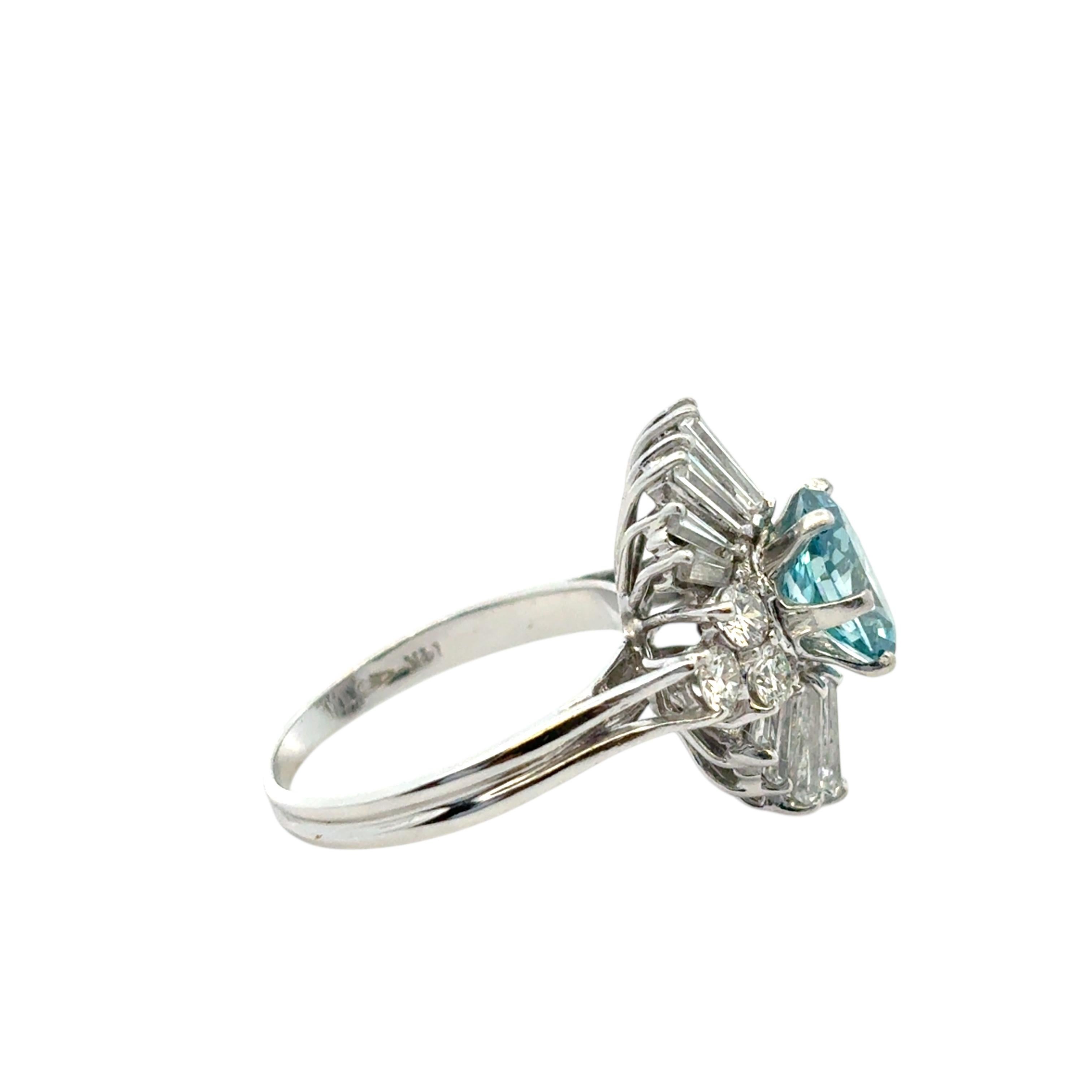 14k White Gold 1ct Blue Irradiated Diamond Solitaire Ring For Sale 4