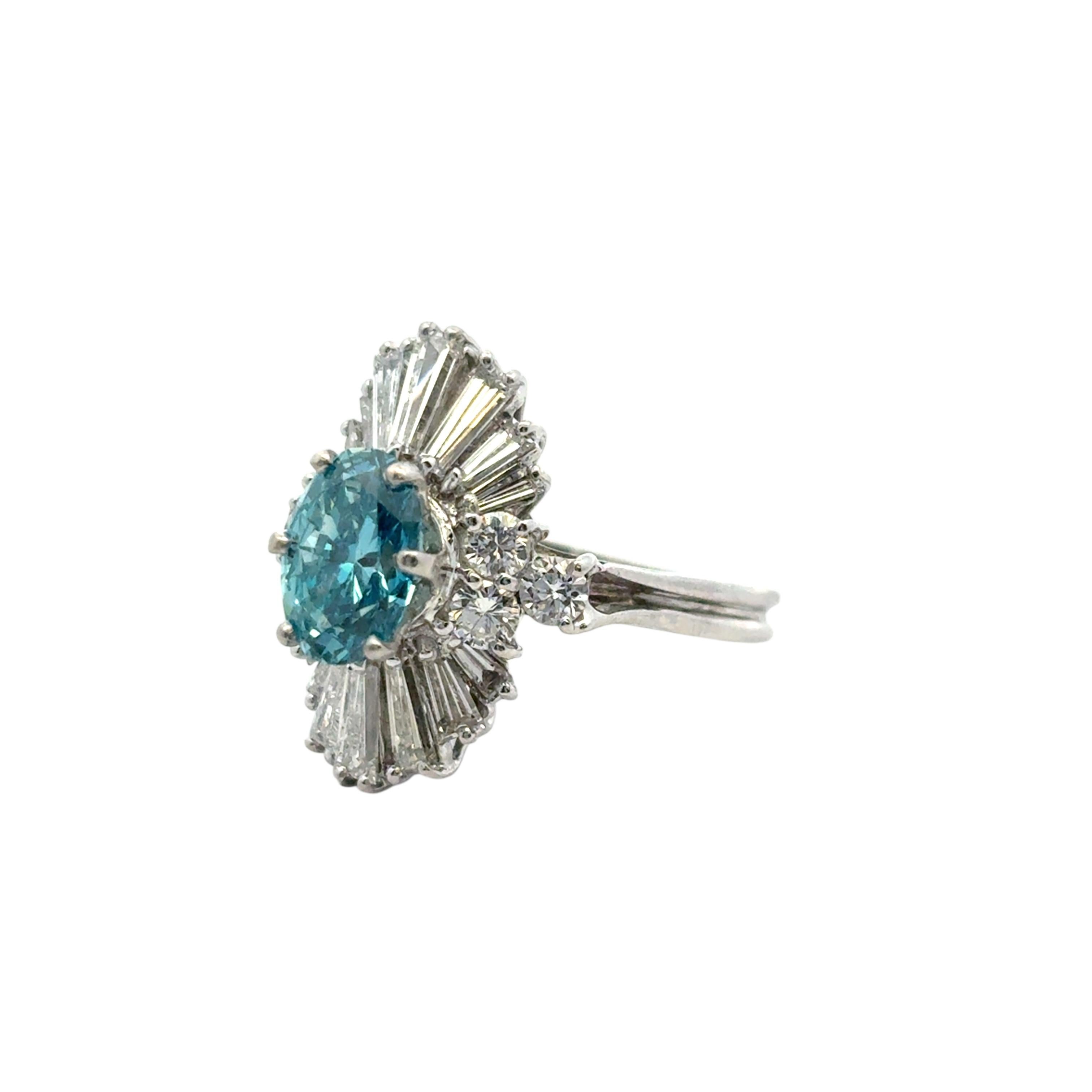 14k White Gold 1ct Blue Irradiated Diamond Solitaire Ring For Sale 8
