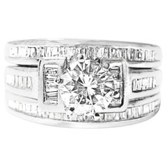 14K White Gold 1ct Ladies Engagement Diamond Ring