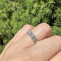 14k White Gold 1ctw Large Round illusion Prong Set Diamond 7 Stone Band Ring