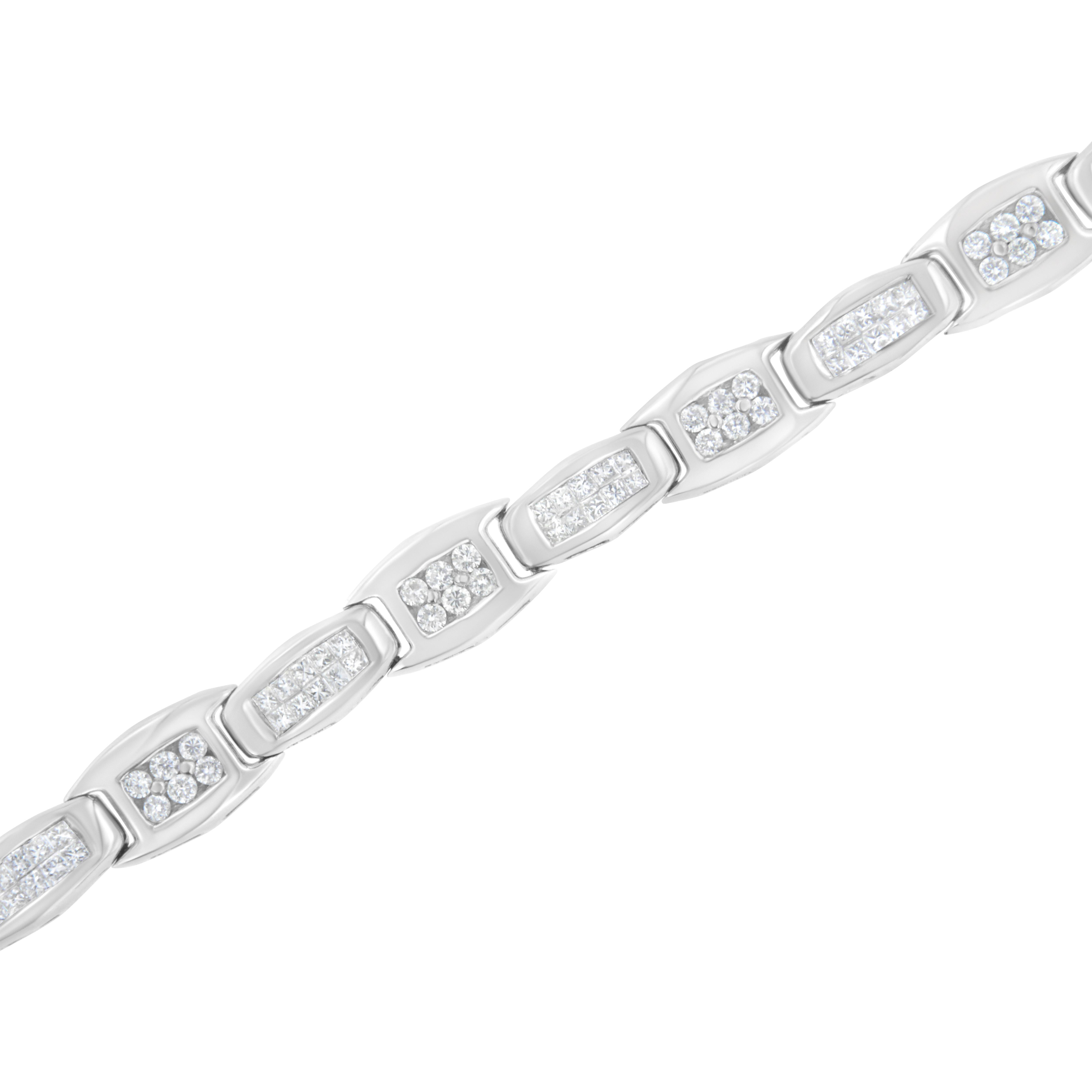 Contemporain Bracelet tennis à maillons en or blanc 14 carats avec diamants de 2 1/2 carats en vente