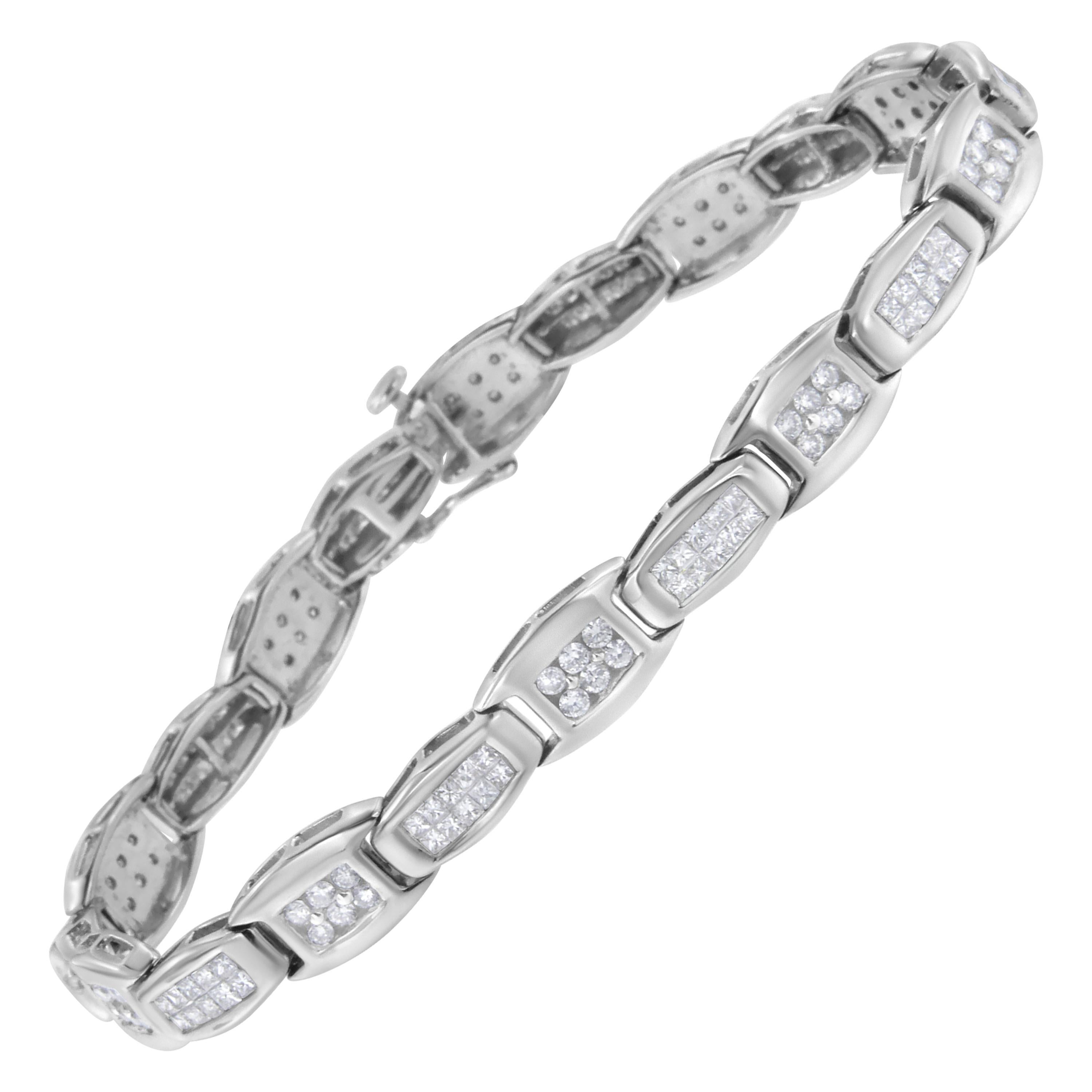 14K Weißgold 2 1/2 ct TDW Diamant-Tennis-Gliederarmband 'H-I, SI1-SI2'