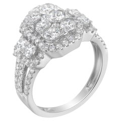 Anillo Cóctel de Diamantes de 2 1/4 Quilates en Oro Blanco de 14K