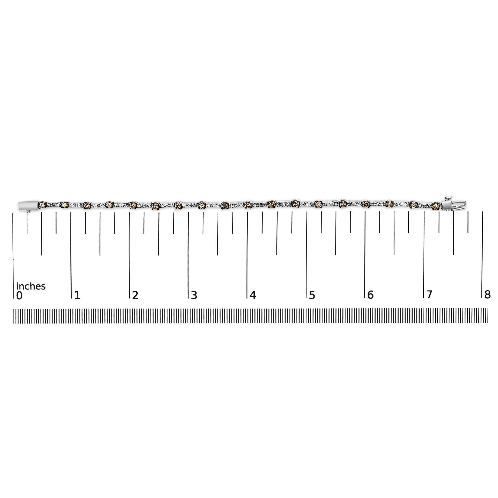 14k White Gold 2 1/4 Cttw Champagne Diamond Bar Link 7