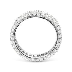14K White Gold 2 1/4 Cttw Princess Diamond 3 Row Eternity Band Ring for Women