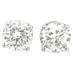 14K White Gold 2/1ctw Diamond Stud Earrings