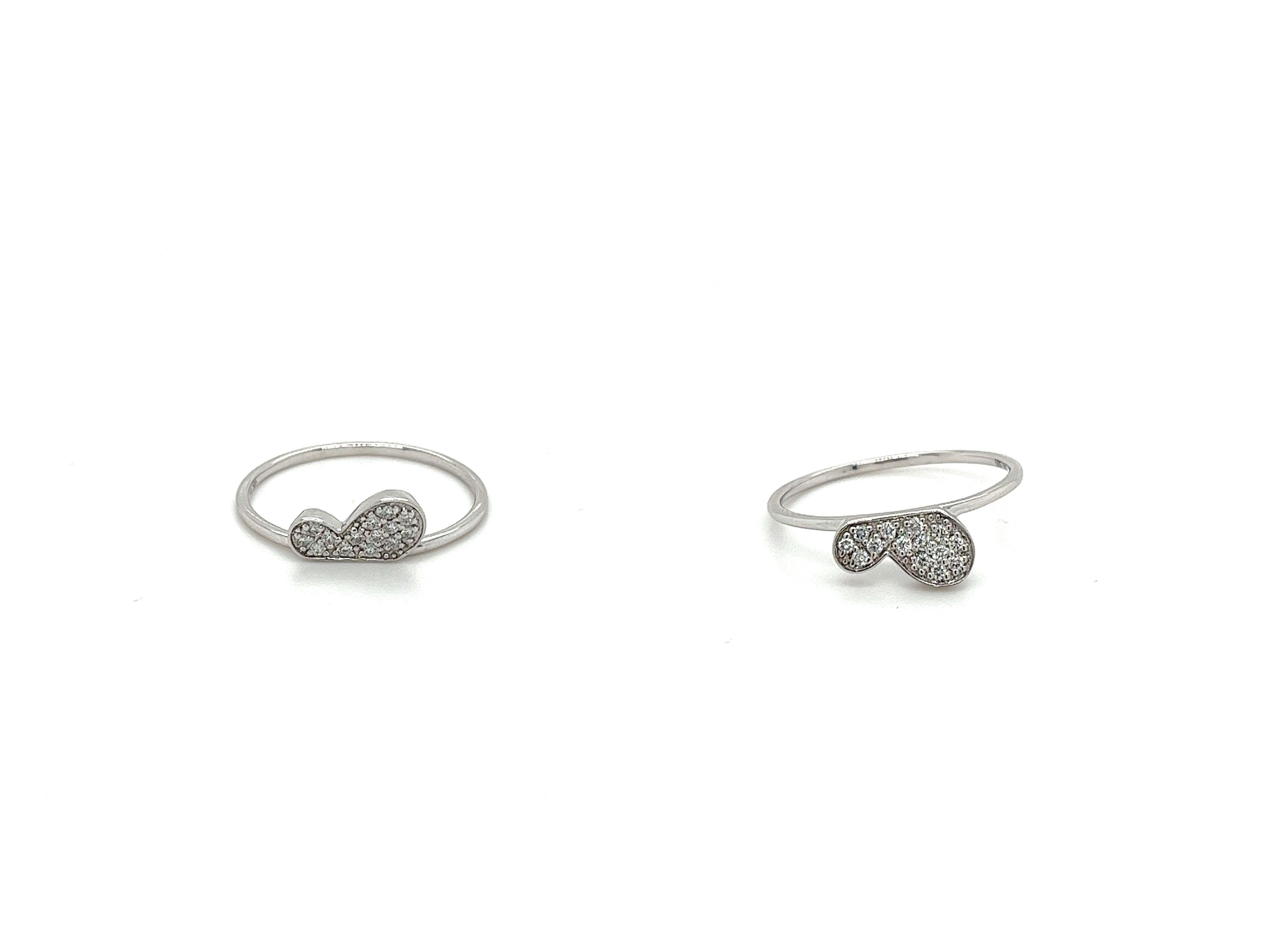 Dainty yet luxurious, this 2 piece half butterfly ring set is the perfect gift for her. Set in smooth 14k solid white gold and mounted with natural round brilliant cut diamonds. Hypoallergenic, waterproof, stackable, and ideal for daily wear.