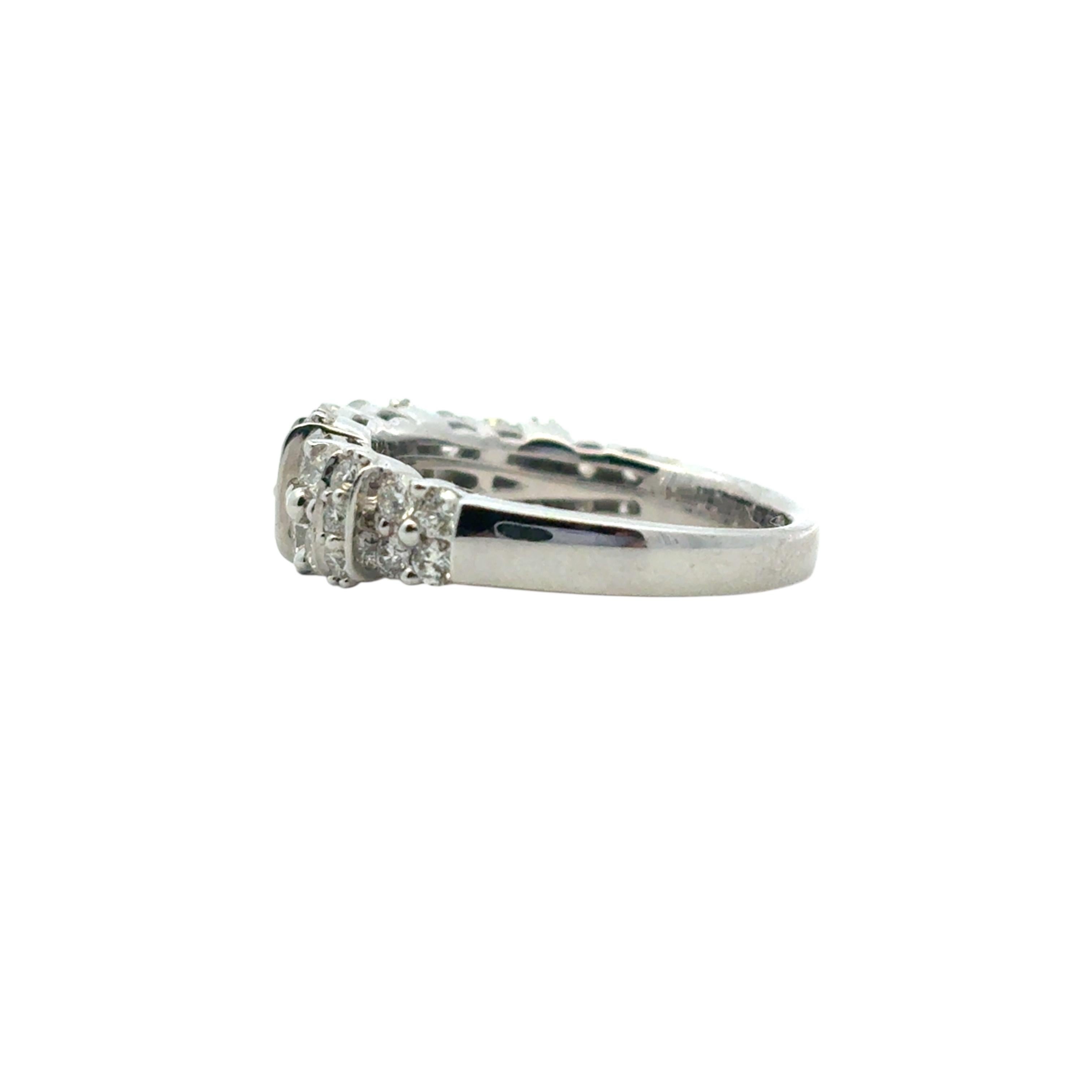 14k White Gold 2 Row approx. 1.43ctw Diamond Ring en venta 4