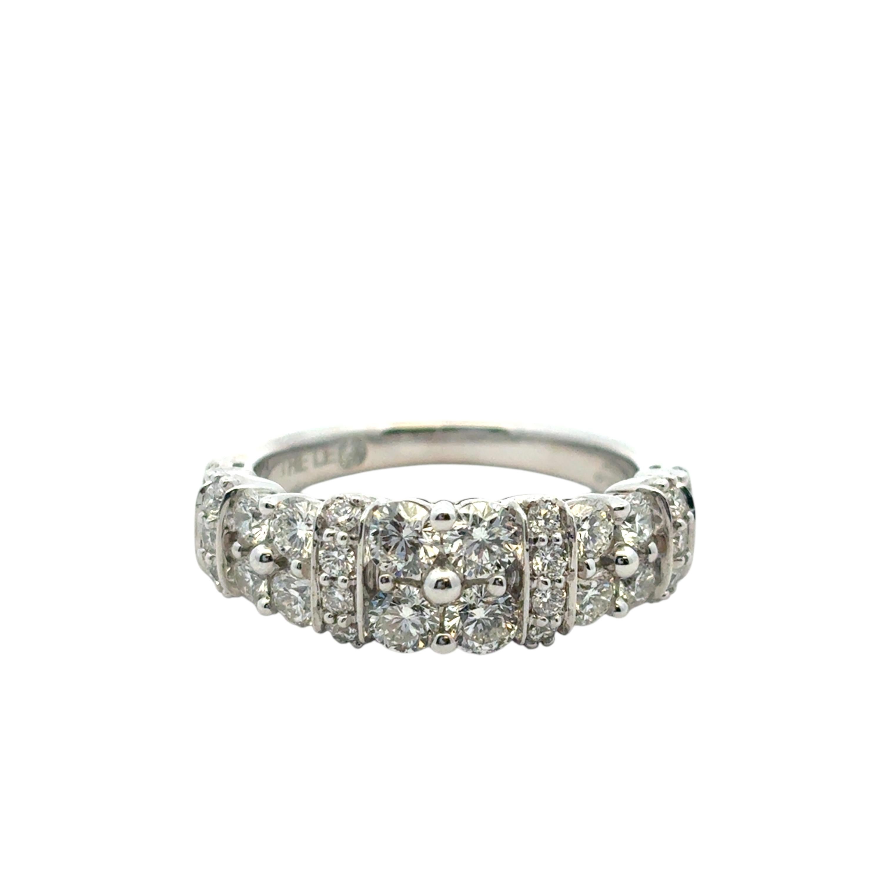 14k White Gold 2 Row approx. 1.43ctw Diamond Ring en venta 11