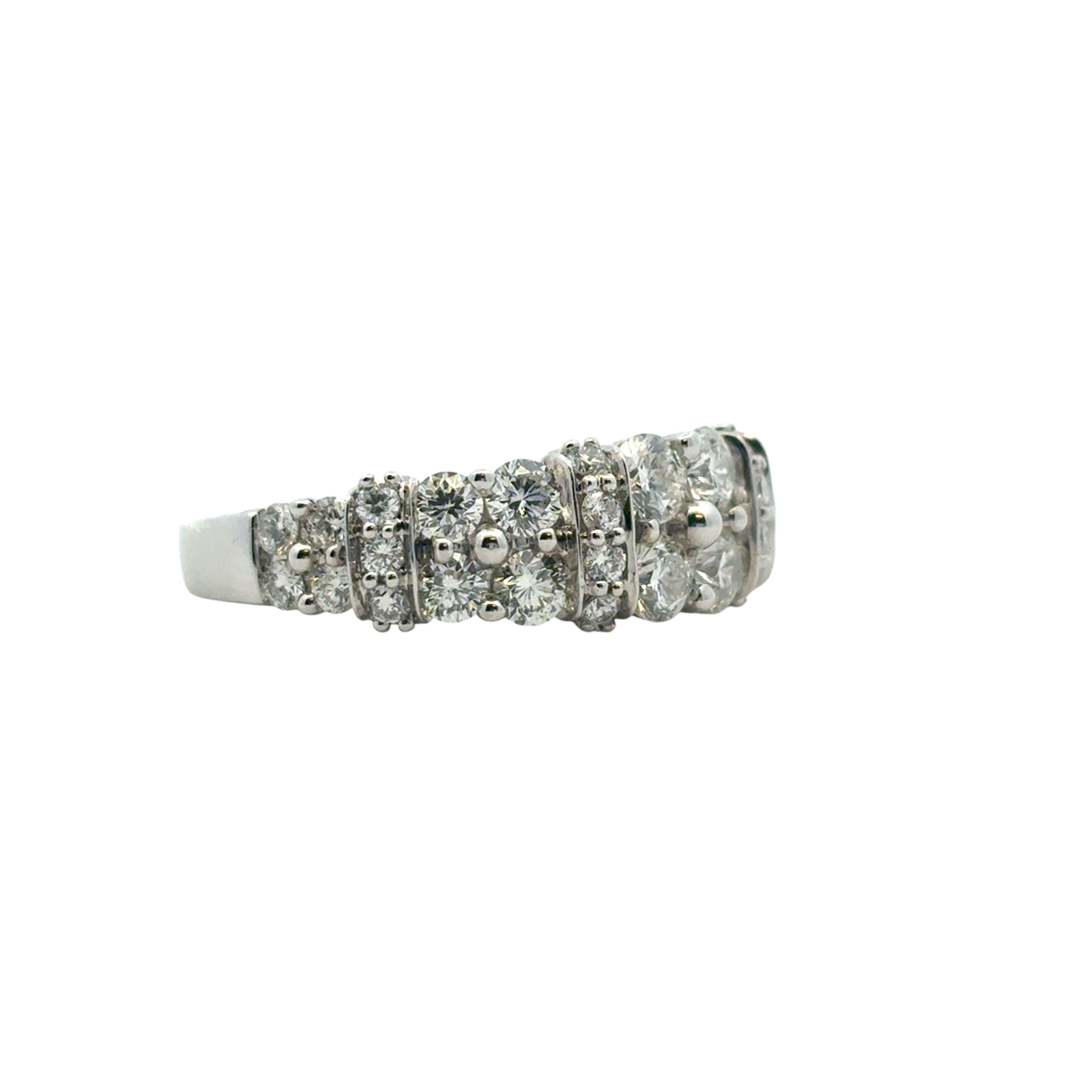 De las mujeres 14k White Gold 2 Row approx. 1.43ctw Diamond Ring en venta