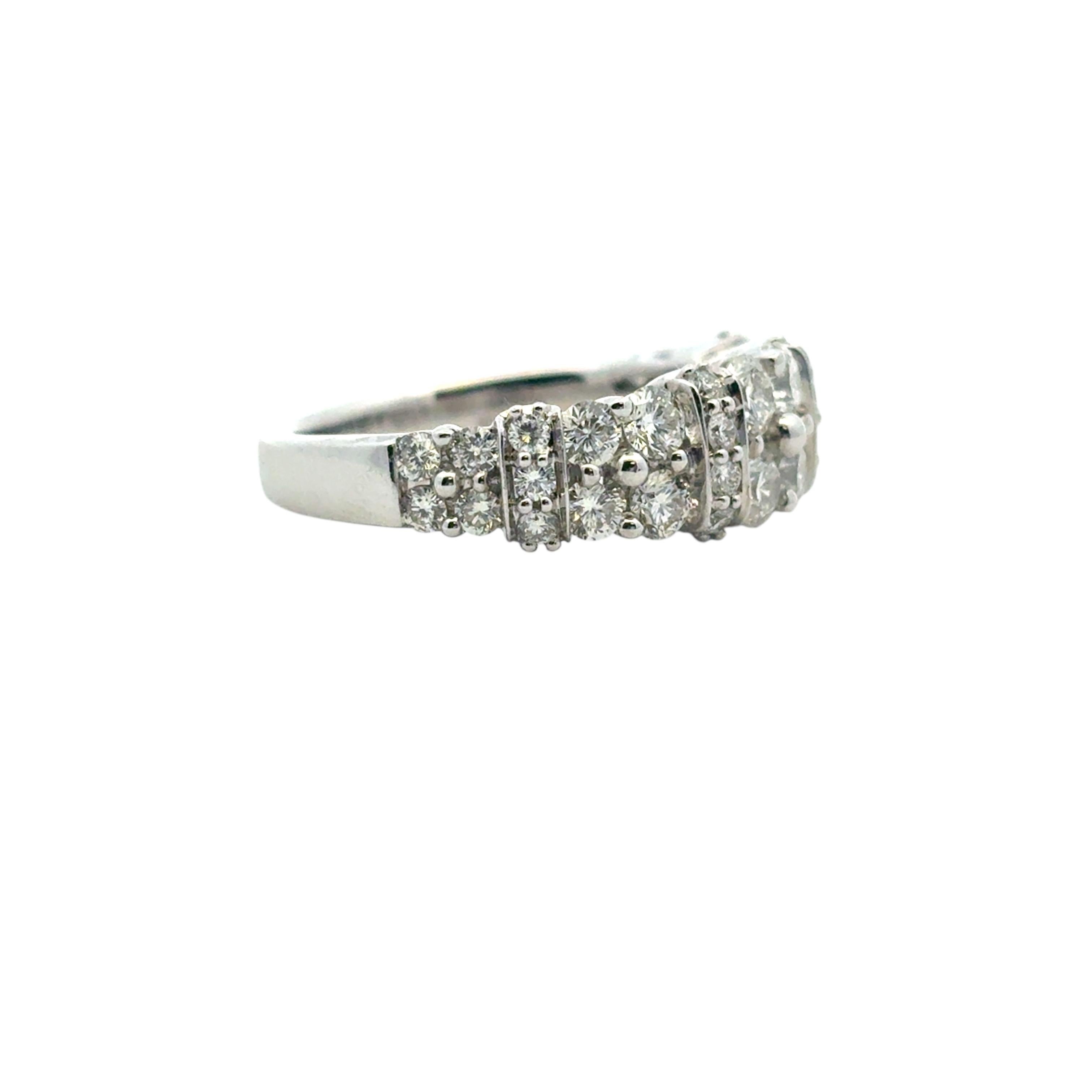 14k White Gold 2 Row approx. 1.43ctw Diamond Ring en venta 1