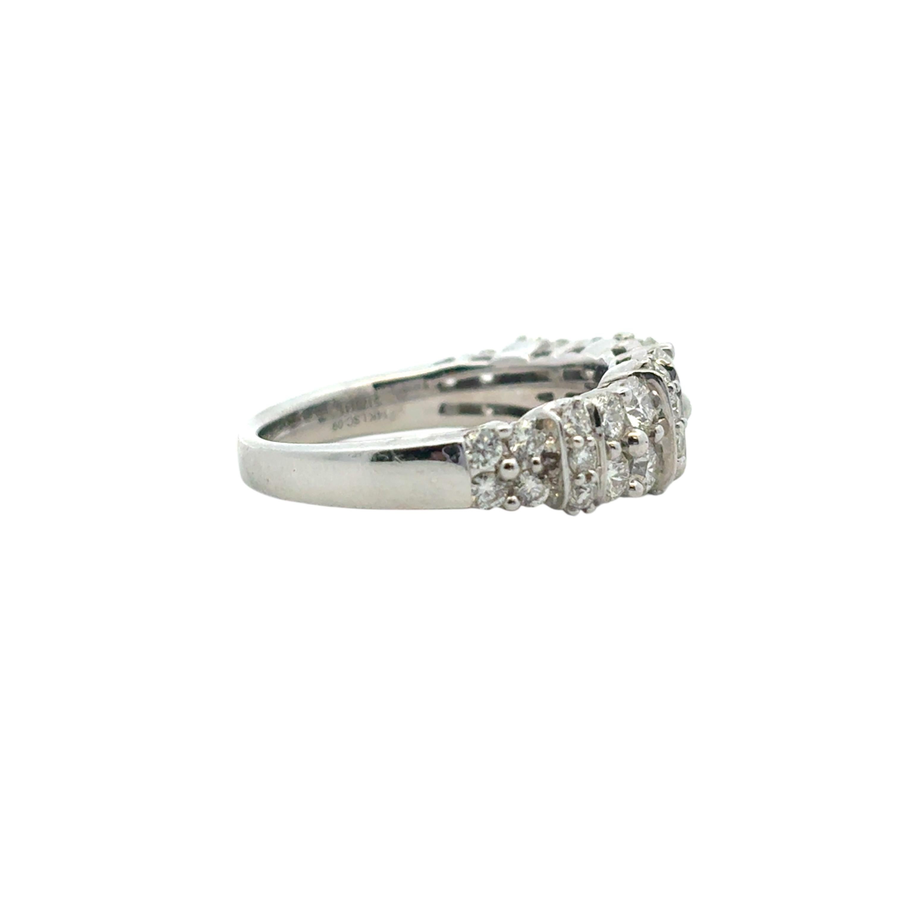 14k White Gold 2 Row approx. 1.43ctw Diamond Ring en venta 2