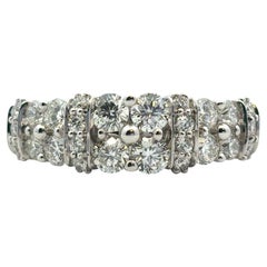 14k White Gold 2 Row approx. 1.43ctw Diamond Ring