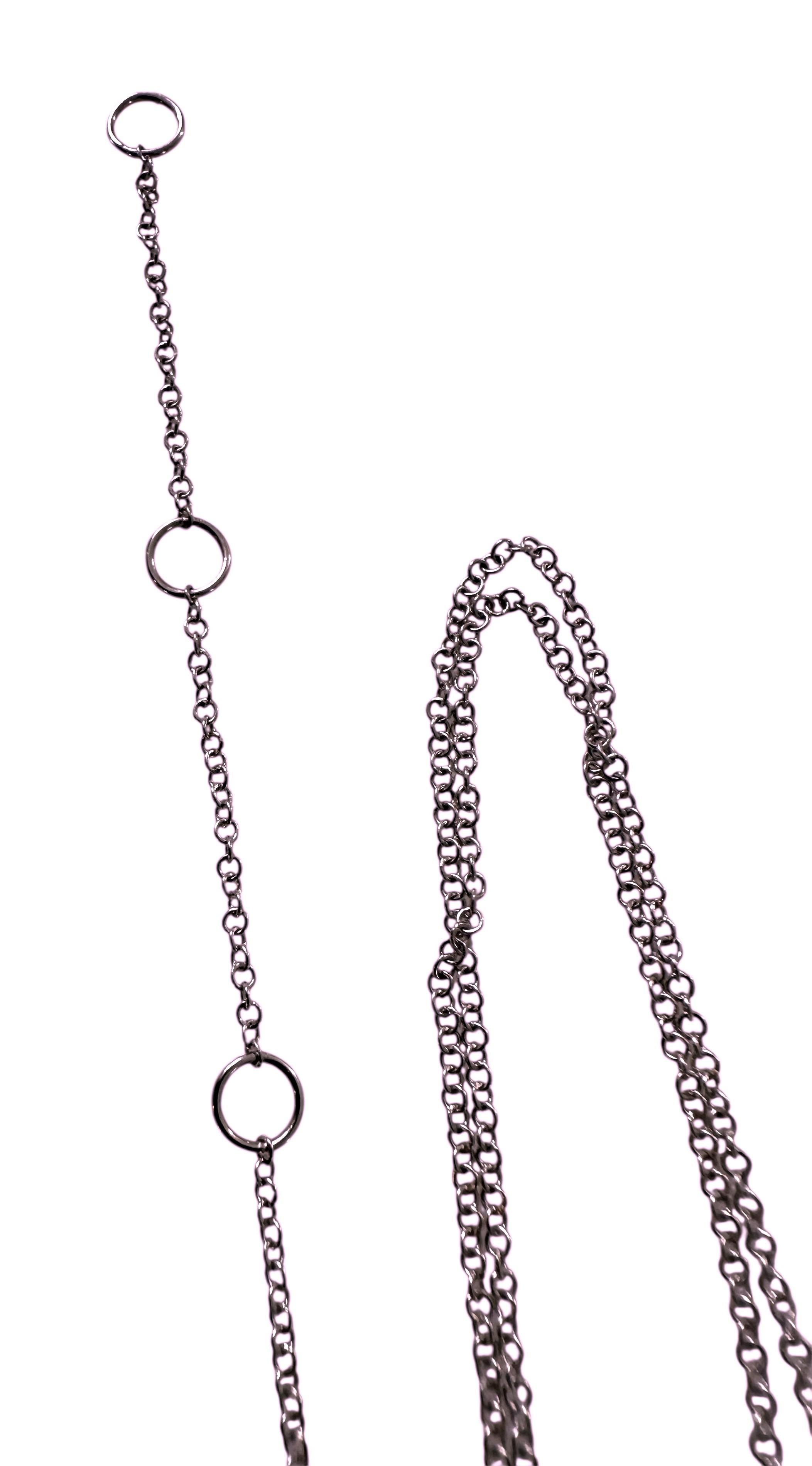 Collar de oro blanco de 14 quilates con colgante de pluma de diamantes de 0,20 quilates y cadena ajustable en venta 1