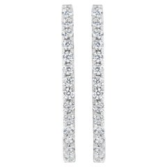 Pendientes de aro de diamantes de 2,0 quilates en oro blanco de 14 quilates