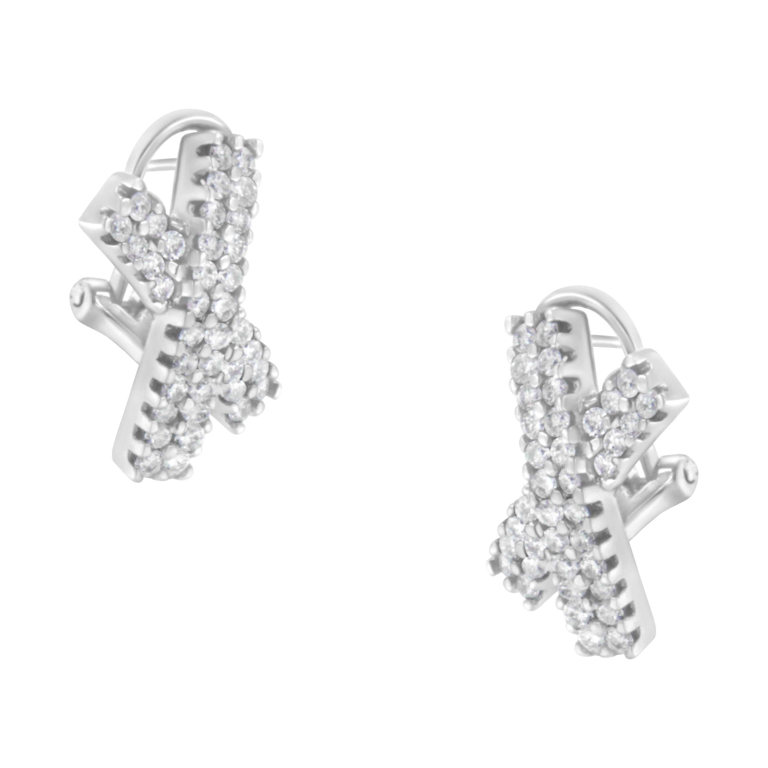 x shaped diamond earrings
