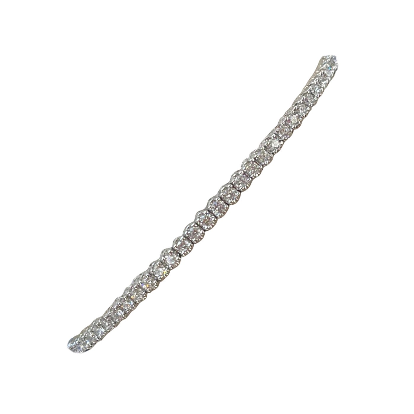 Bracelet flexible en or blanc 14K avec diamant 2.0 CTW en vente