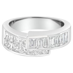 14K White Gold 2.00 Carat Diamond Bypass Ring Band