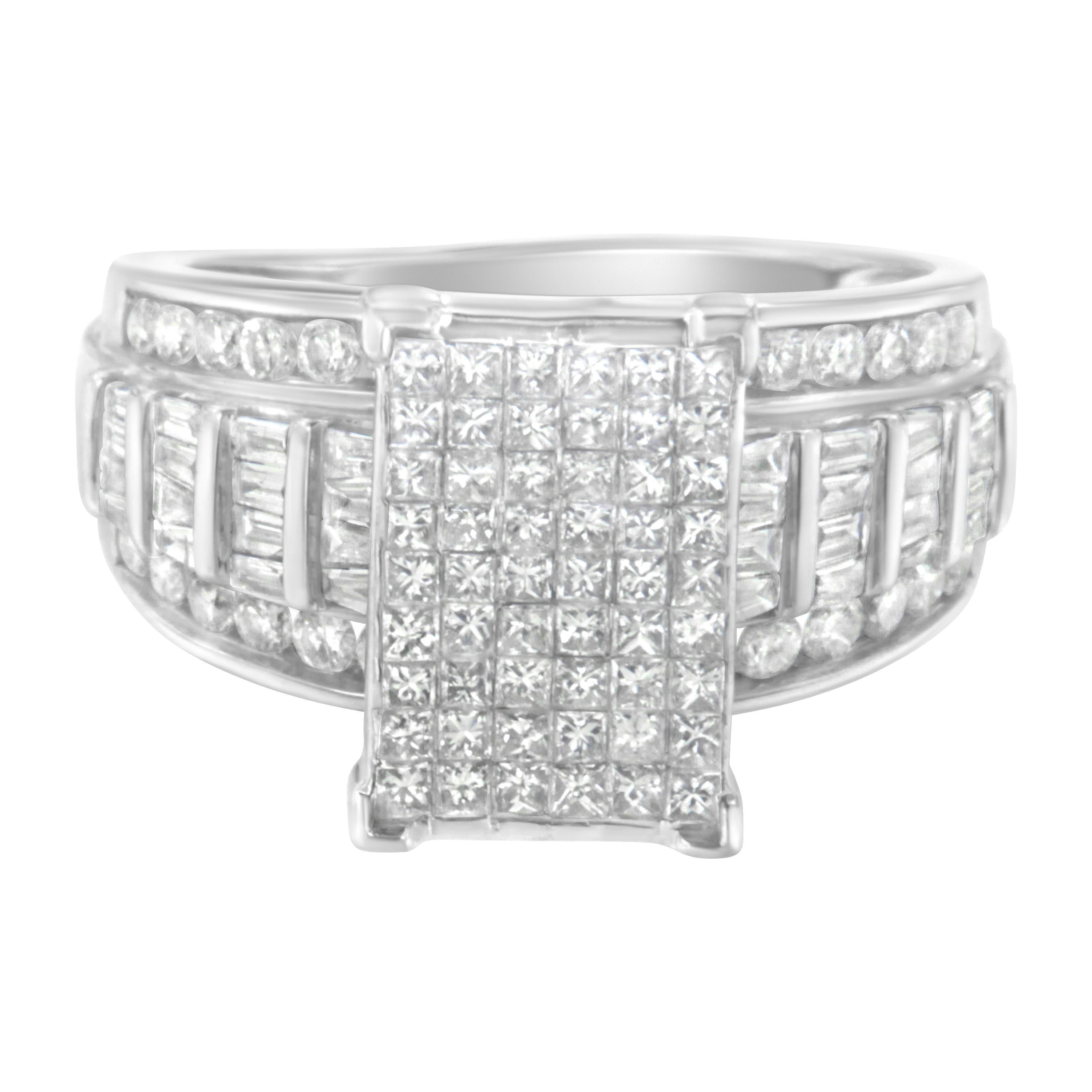 For Sale:  14K White Gold 2.00 Carat Diamond Composite Ring 5