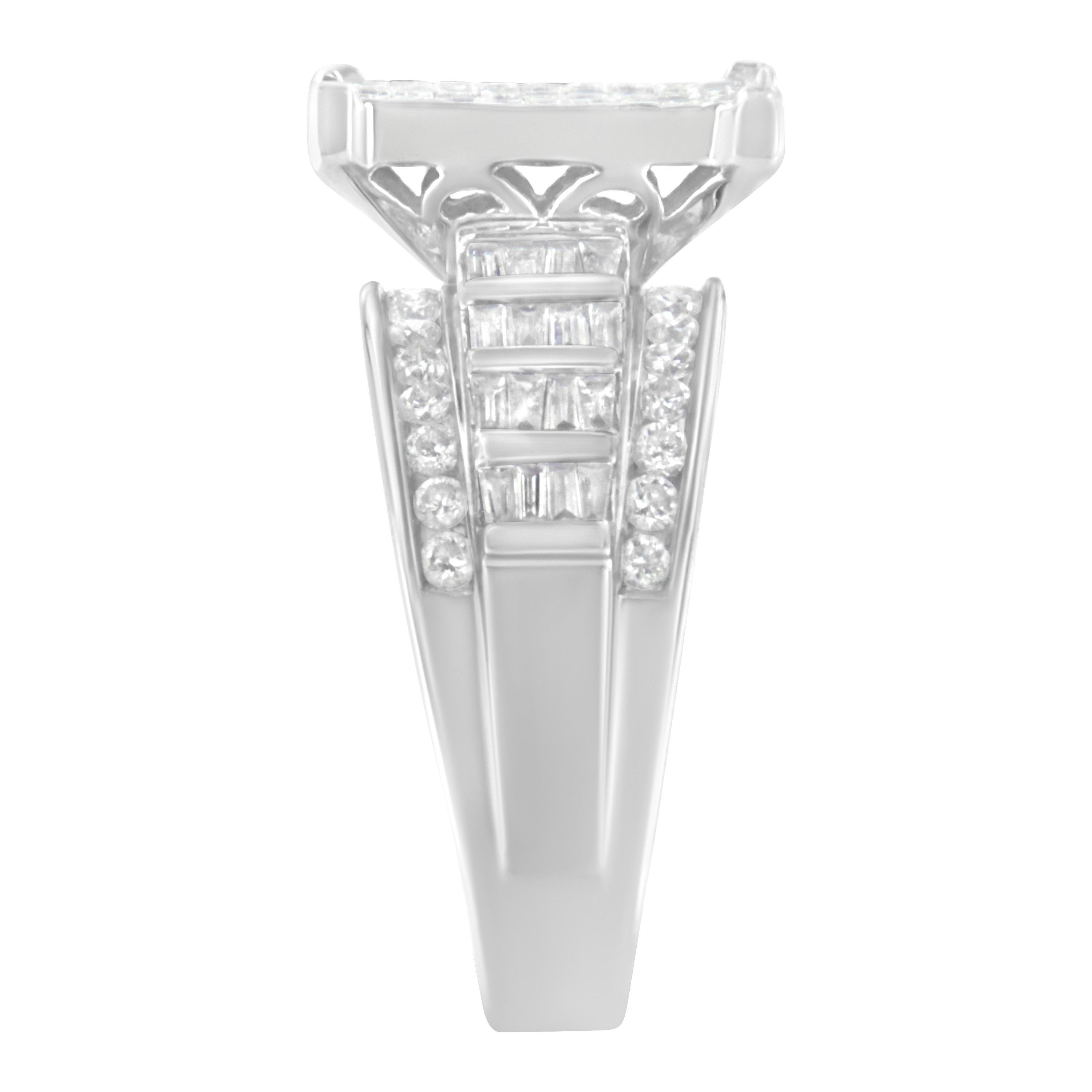 For Sale:  14K White Gold 2.00 Carat Diamond Composite Ring 6
