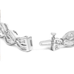 14K or blanc 2.00 Cttw Baguette Diamond Vintage Style Link Bracelet