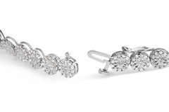 14K White Gold 2.00 Cttw Diamond Halo Link Tennis Bracelet