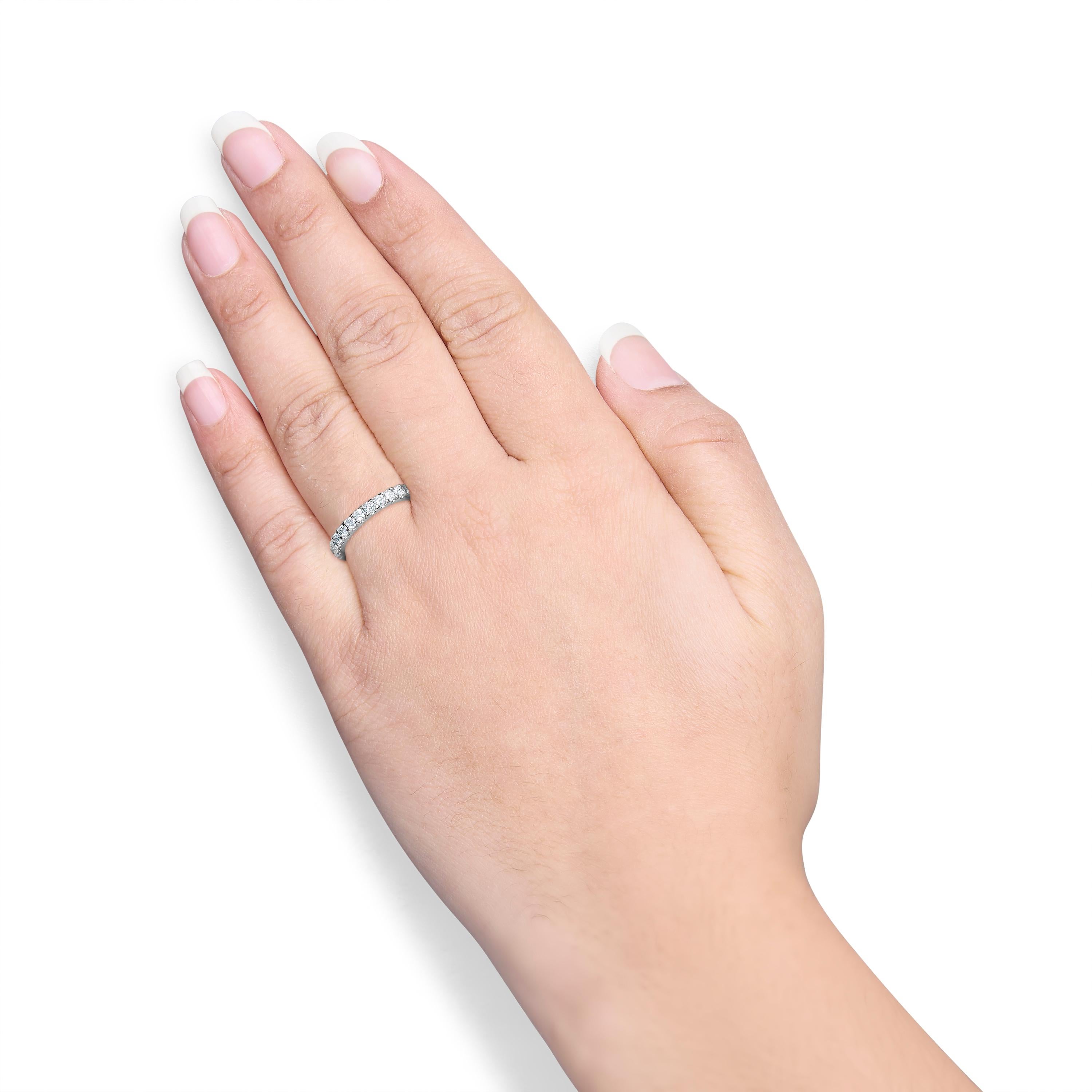 14K White Gold 2.00 Cttw Shared Prong Set Round Diamond Eternity Band Ring 6