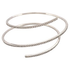 14K White Gold 2.00ct Diamond Wrap Bracelet, Contemporary Design