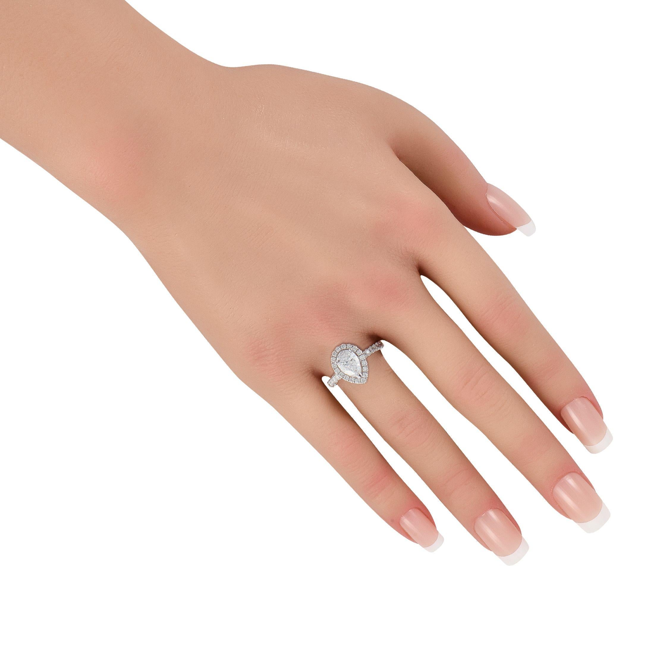 Taille ronde Bague de fiançailles en or blanc 14K avec 2.02ct de diamant MF09-071825 en vente