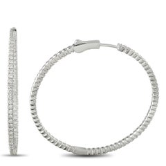 14K Weißgold 2,02ct Diamant-Reifen-Ohrringe MF16-111825
