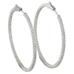 14K White Gold 2.02ct Diamond Hoop Earrings MF16-111825