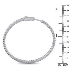 14K White Gold 2.02ct Diamond Inside-Out Hoop Earrings MF18-111825