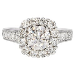 14K Weißgold 2,03 TCW Diamant Verlobungsring