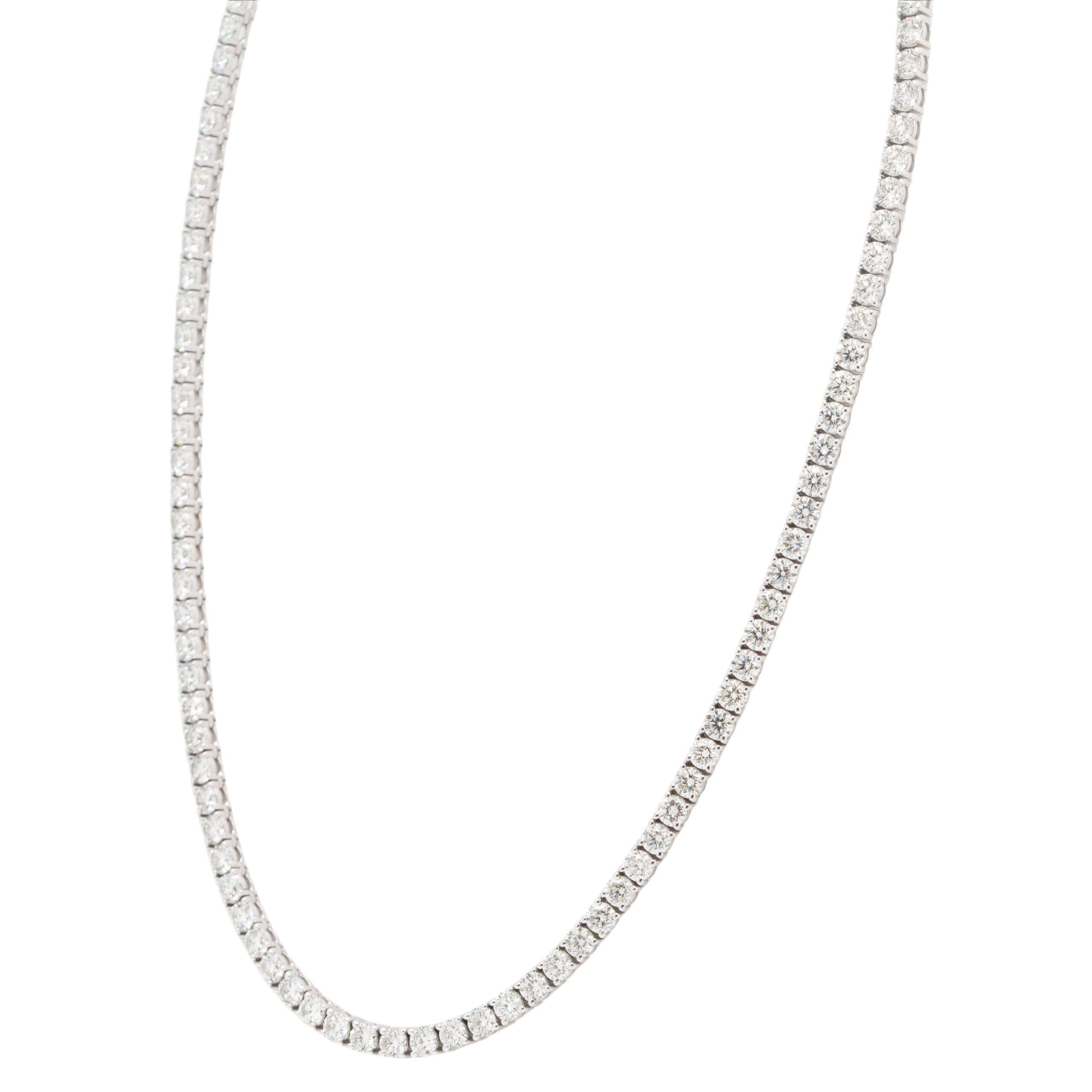 Collana Tennis con diamanti in oro bianco 14k da 20,55 ct. in vendita 1