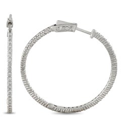 14K Weißgold 2,0ct Diamant Innen-Out-Reifen-Ohrringe