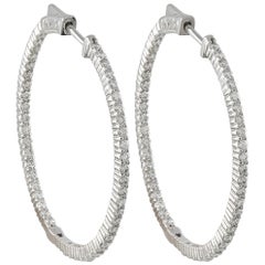 14K Weißgold 2,0ct Diamant Innen-Out-Reifen-Ohrringe