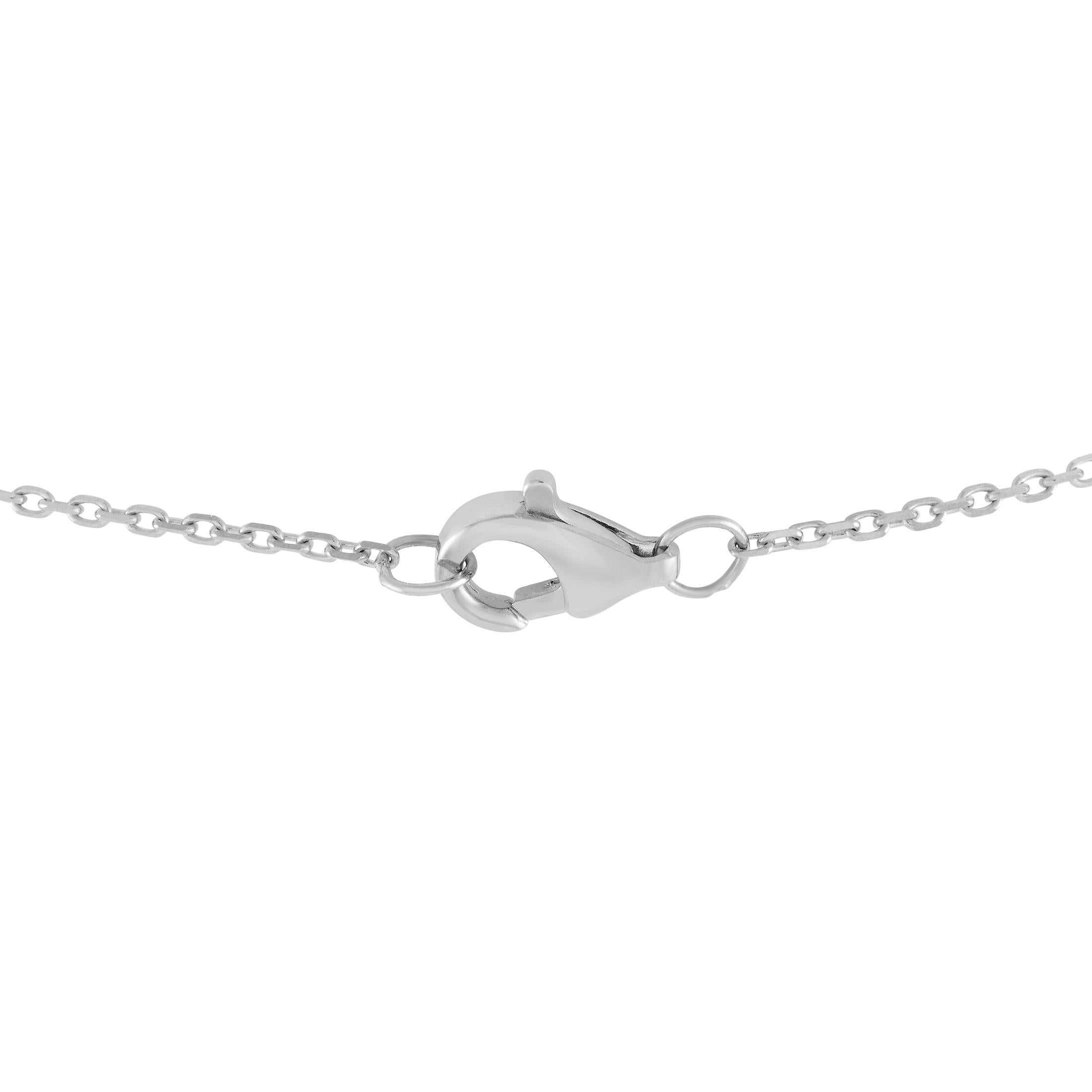 Round Cut 14K White Gold 2.0ct Diamond Necklace For Sale