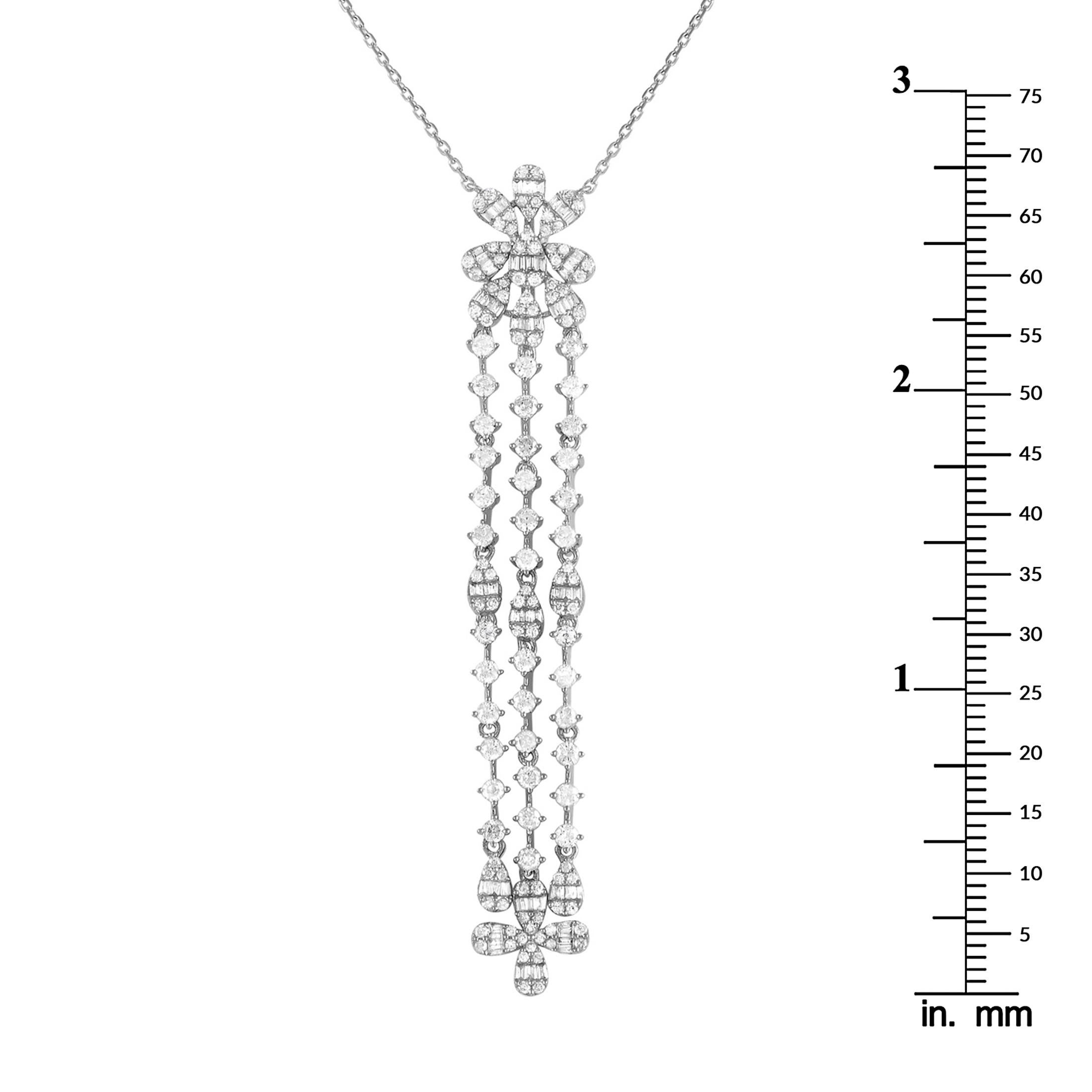 14K White Gold 2.0ct Diamond Necklace In New Condition For Sale In Southampton, PA