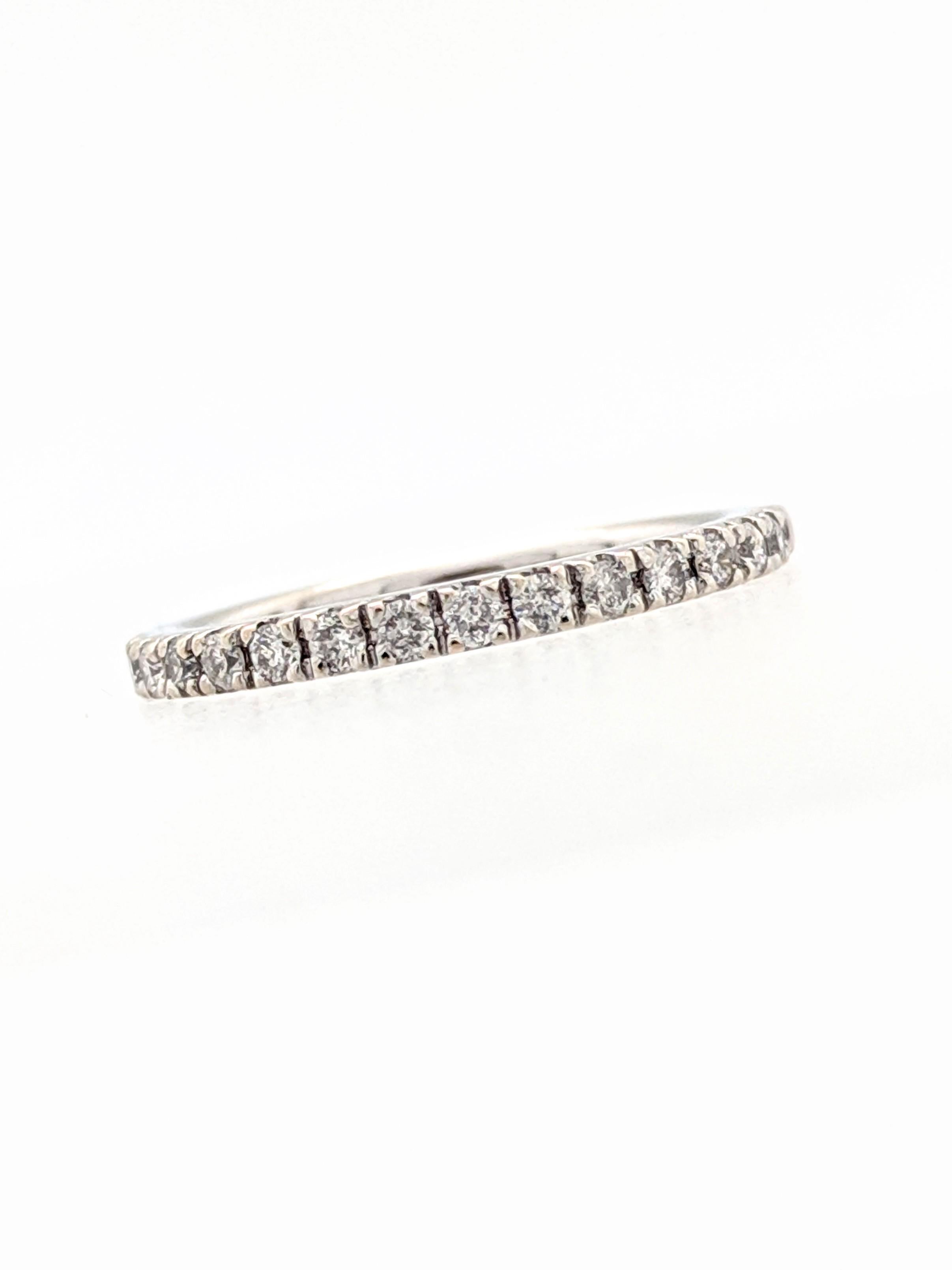 Women's or Men's 14 Karat White Gold .20 Carat Diamond Stackable Anniversary Wedding Band Ring