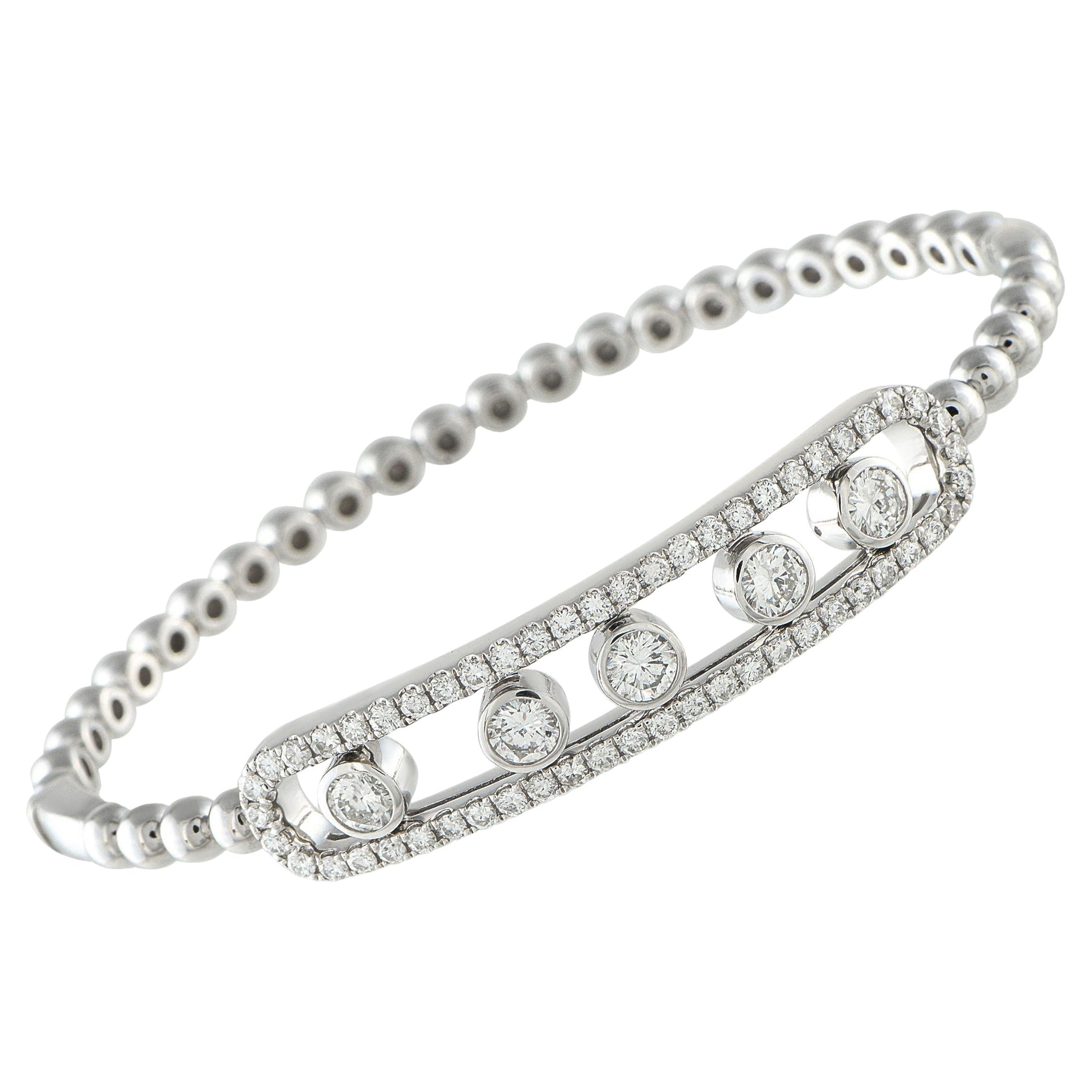 Bracciale con diamanti in oro bianco 14K da 2,10 carati