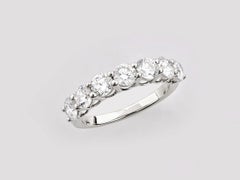 14KT White Gold 2.10Cts Natural Diamond Seven-Stone Round Ring