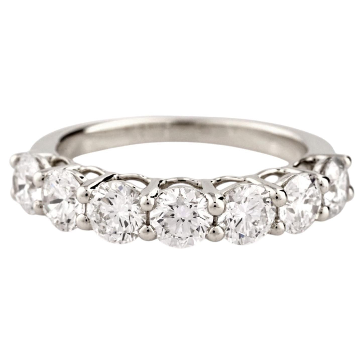 14KT White Gold 2.10Cts Natural Diamond Seven-Stone Round Ring