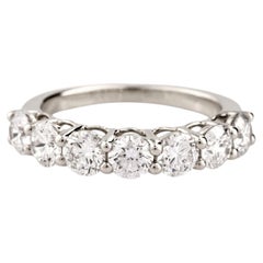 14KT White Gold 2.10Cts Natural Diamond Seven-Stone Round Ring