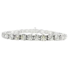 Bracciale da tennis in oro bianco 14k con brillante rotondo naturale da 21,16 ct.