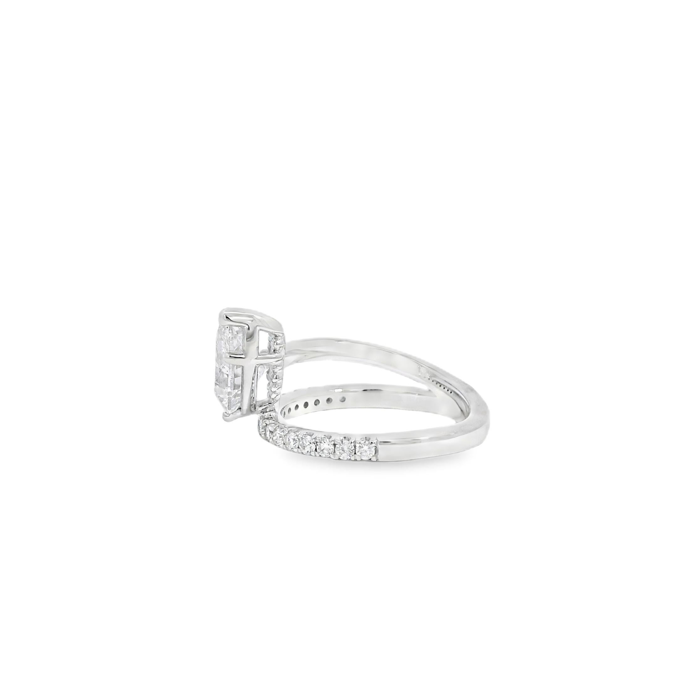 Anillo de compromiso de oro blanco de 14k con diamantes certificados GIA de 2,19 ct en venta 1