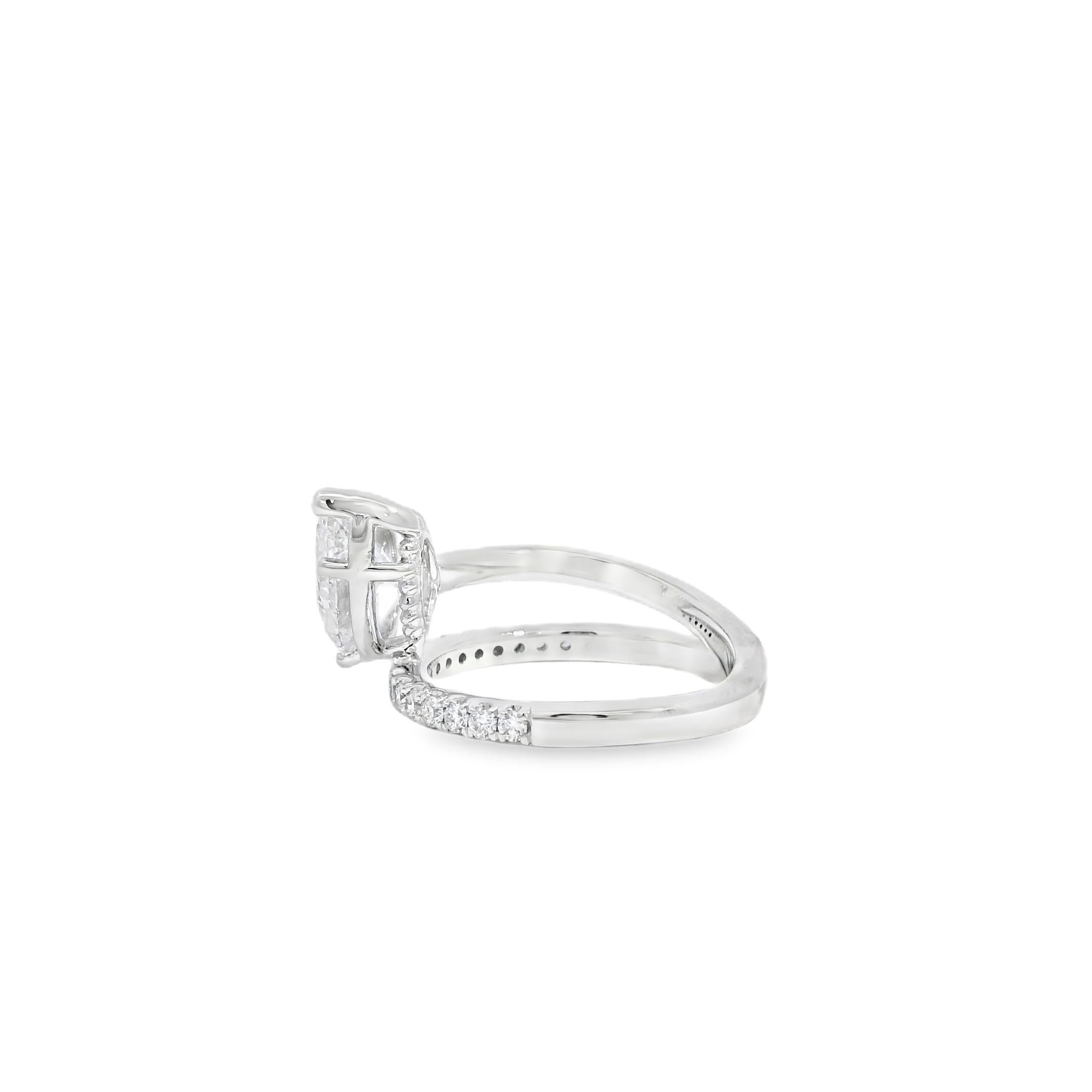 Anillo de compromiso de oro blanco de 14k con diamantes certificados GIA de 2,19 ct en venta 2