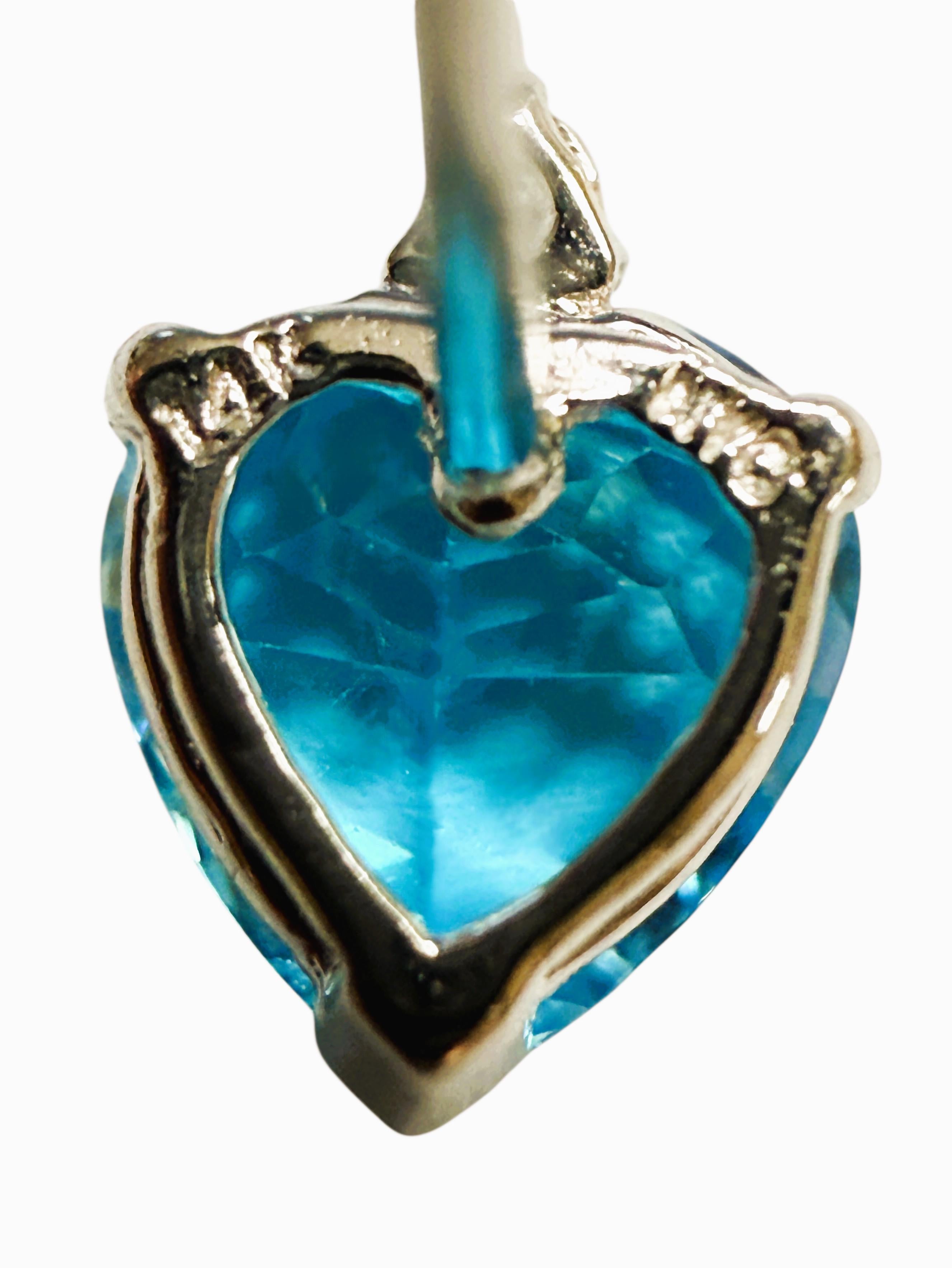 14k Weißgold 2,20 Karat Blautopas und Diamant Ohrringe 2