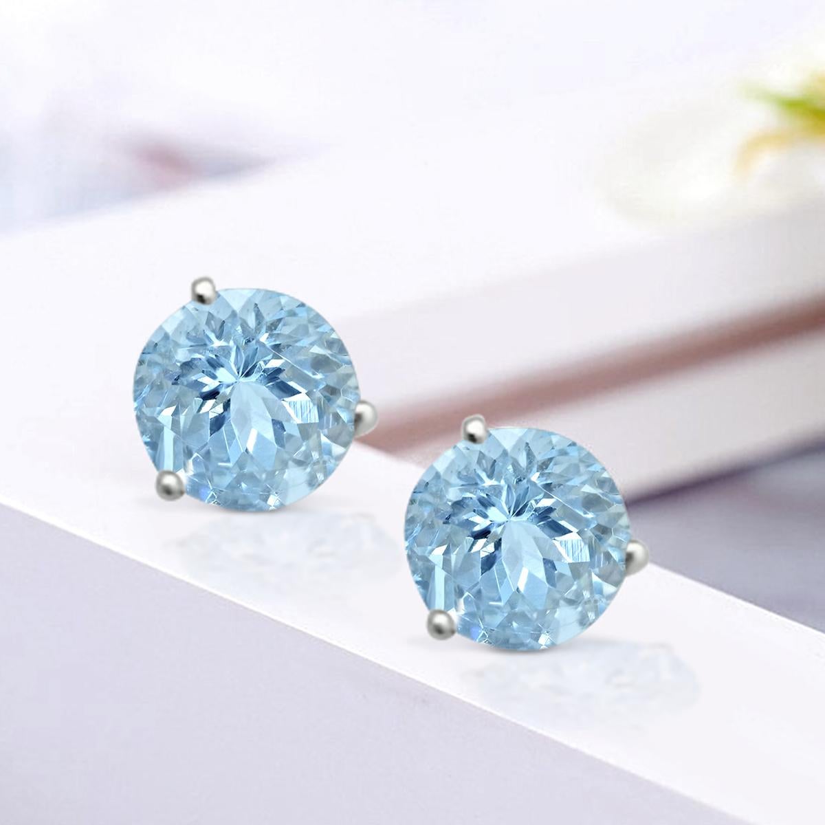 Modern 14K White Gold 2.21cts Aquamarine Earring, Style#TS1338AQE 22047/11 For Sale