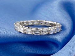 14KT White Gold 2.22Cts Emerald Cut Diamond Eternity Ring
